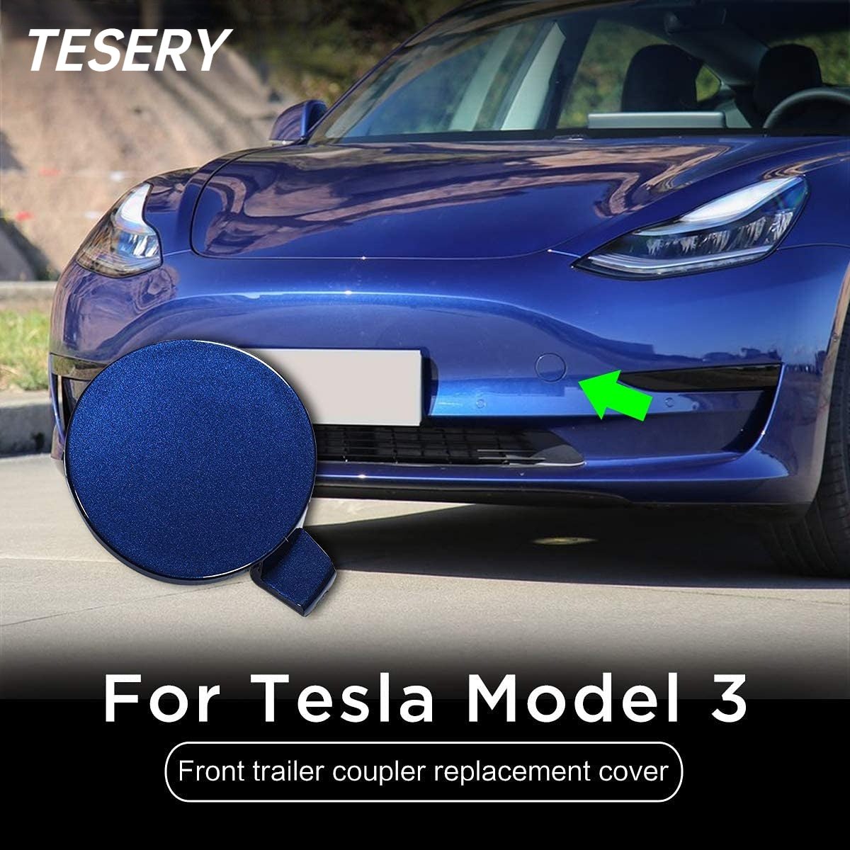 Housse De Crochet De Remorquage Arrière Tesla Model 3 - Protection Parfaitement Ajustée 2017-2022