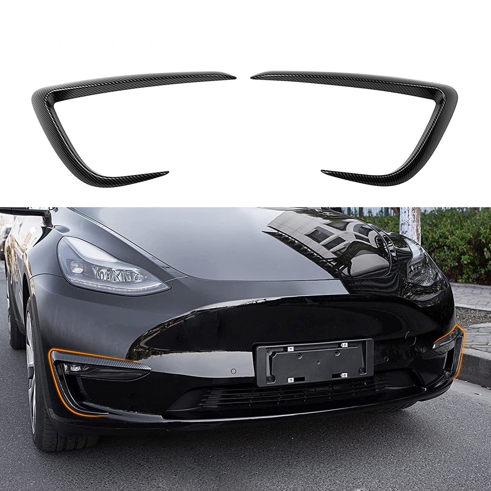 Front Fog Light Cover Eyebrow Spoiler for Tesla Model Y - Tesery Official Store