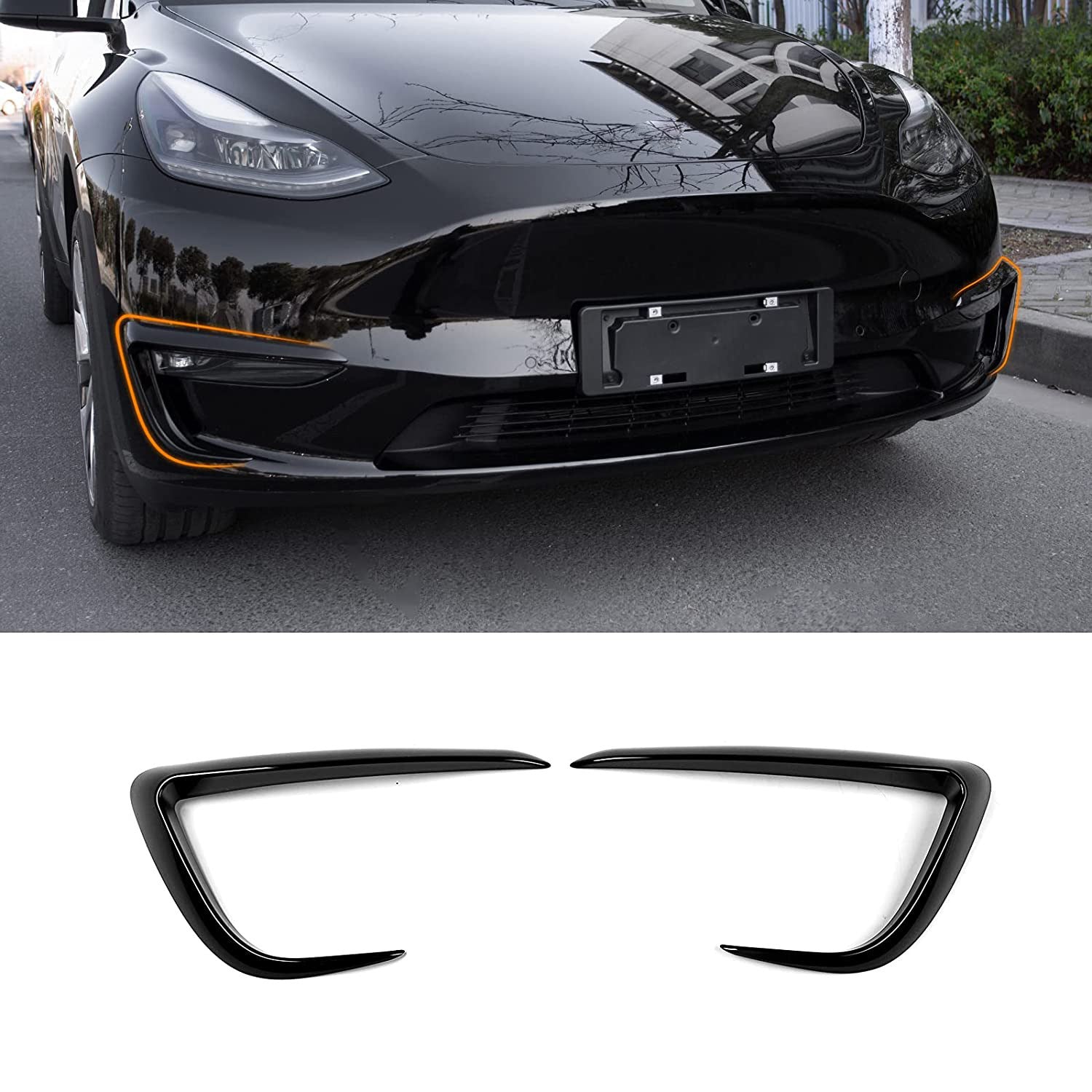 Front Fog Light Cover Eyebrow Spoiler for Tesla Model Y - Tesery Official Store