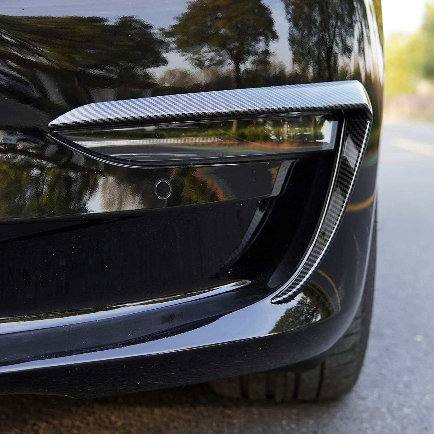 Front Fog Light Trim Cover For Tesla Model 3, Fog Lamp Eyebrow E - Foto 12