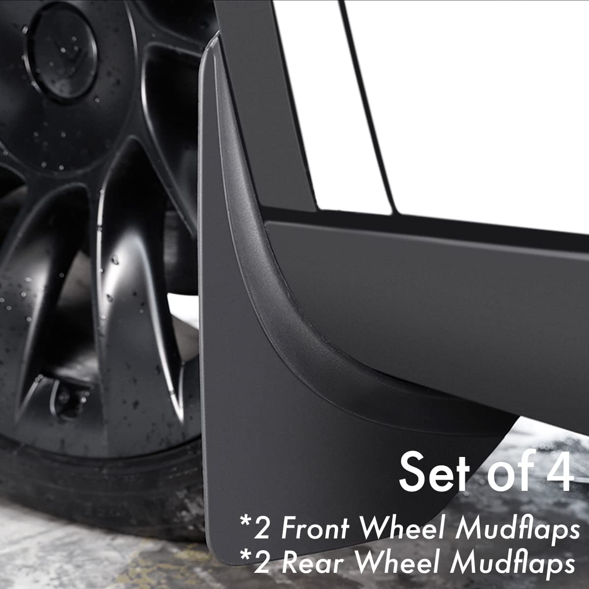 Tesla Model 3 Mud Flaps 4pcs Front Rear CARBON FIBER DESIGN 2017-2024 No  Drillin