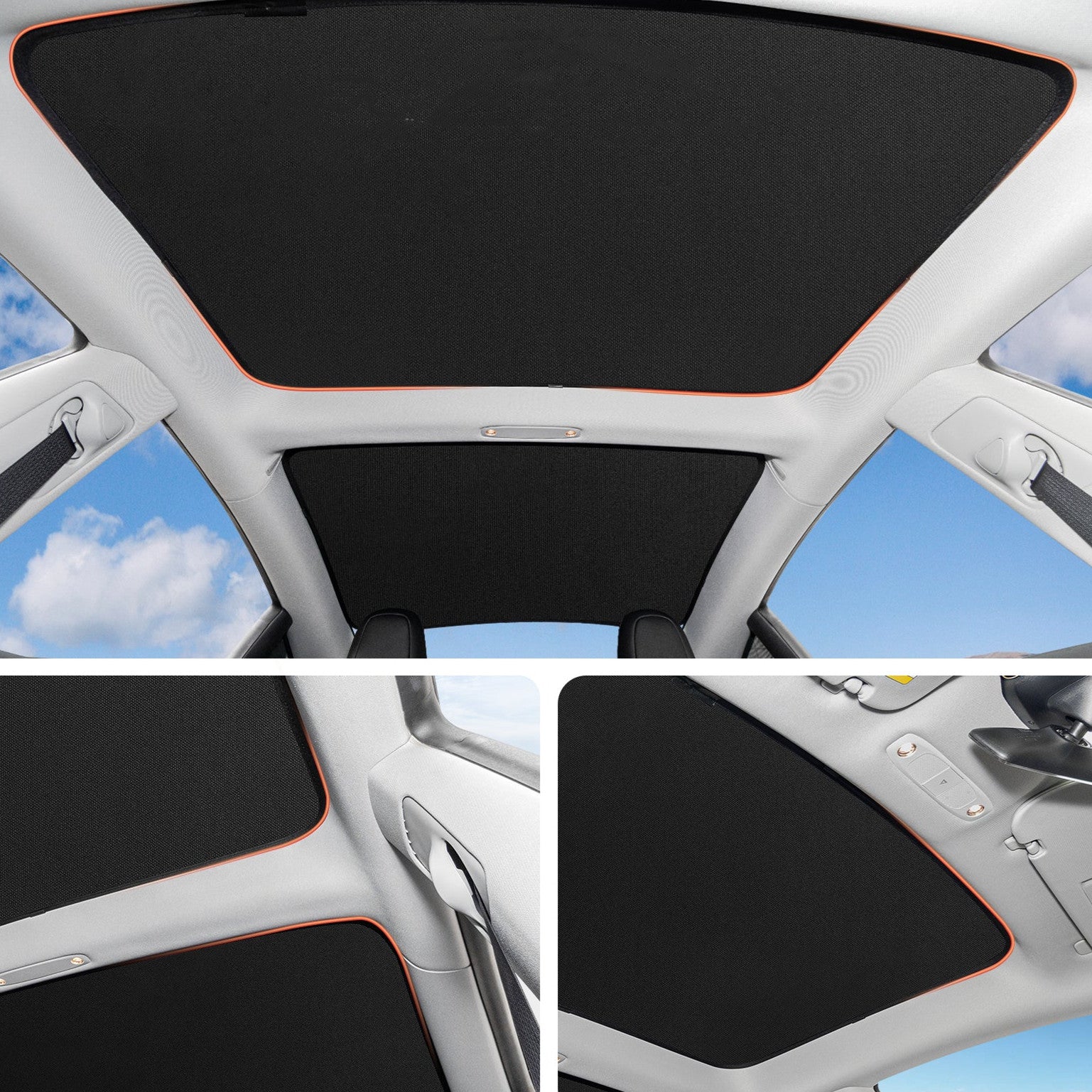 Front Rear Glass Roof Sunshade for Tesla Model 3 2017-2023.10 - Tesery Official Store