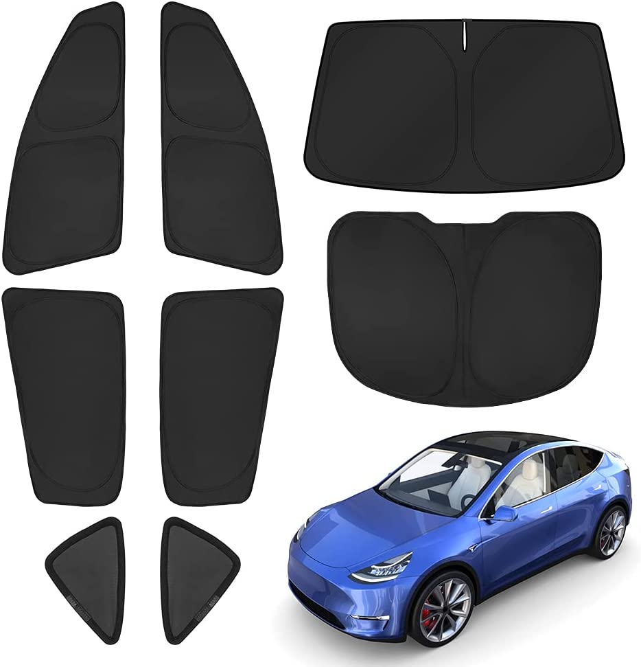 Full 8pcs Set Window Sunshade Covers for Tesla Model Y 2020-2024 - Tesery Official Store