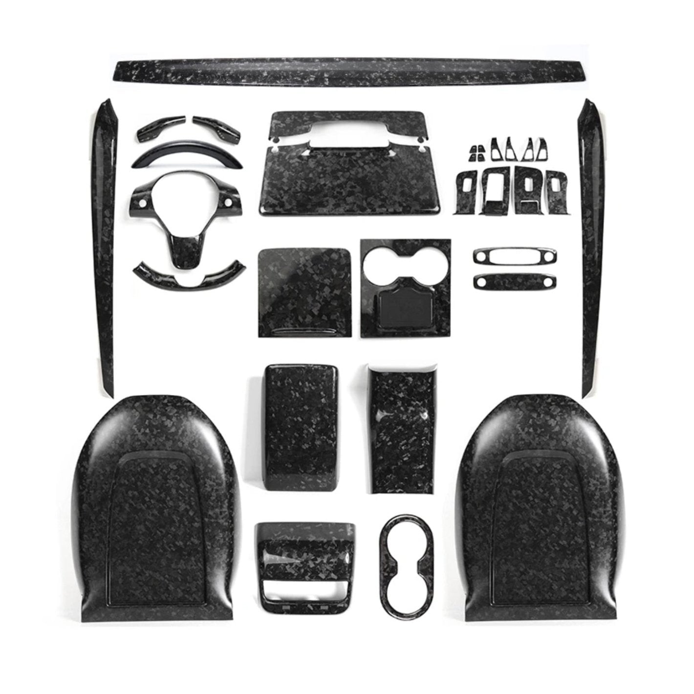 Genuine Forged Carbon Fiber Interior Mods Wrap Kit for Tesla Model 3 ...