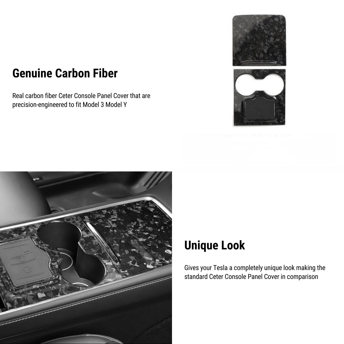 Real Forged Carbon Fiber Interior Wrap Kits geeignet für Tesla