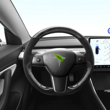 Genuine Leather Steering Wheel Cover for Tesla Model 3 / Y