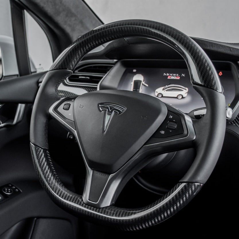 Gloss Carbon Fiber Steering Wheel for Tesla Model S 2012 - 2020 【Style 10】 - Tesery Official Store
