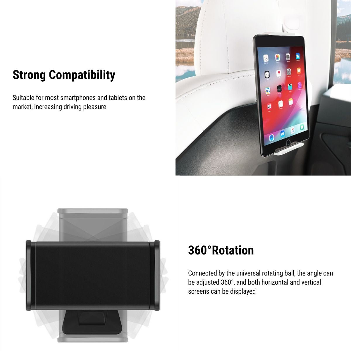 Headrest Ipad Phone Mount for Tesla Model 3 2017-2023.10 & Model Y 2020-2024 - Tesery Official Store