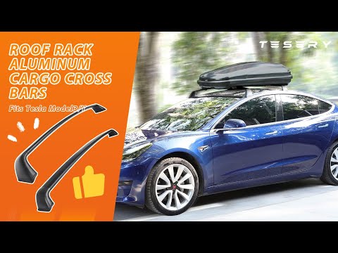 TESERY Barras de techo Barras transversales de carga de aluminio (Juego de 2) para Tesla Model 3 2017-2024 y Model Y 2020-2024