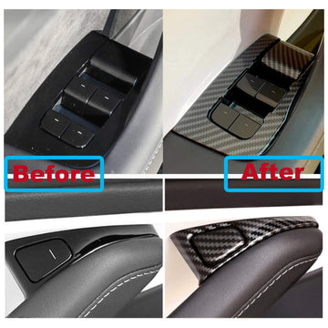 Inner Window Switch ABS Cover for Left-Hand-Drive Tesla Model 3 2017-2023