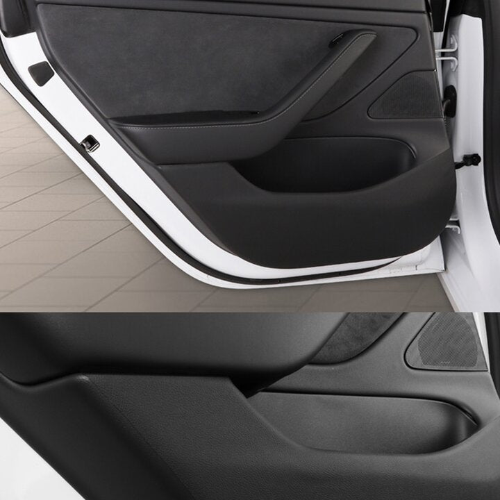 Leather Anti-kick Mat Sticker Interior Anti-Dirt Protector suitable for Tesla Model 3 2017-2023 (5pcs) - Tesery Official Store