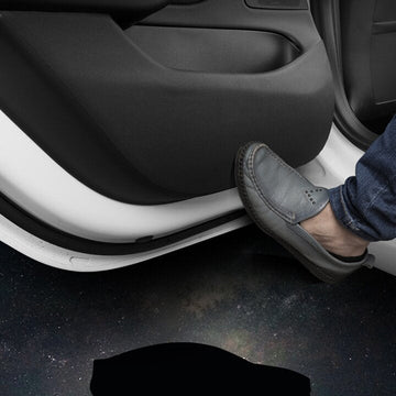 Läder Anti-kick Mat Sticker Interiör Anti-Dirt Protector lämplig för Tesla Model 3 2017-2023 (5st)