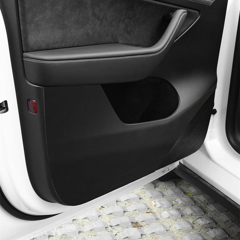 テスラ モデルY用レザー製ドアプロテクター・アンチキックマット