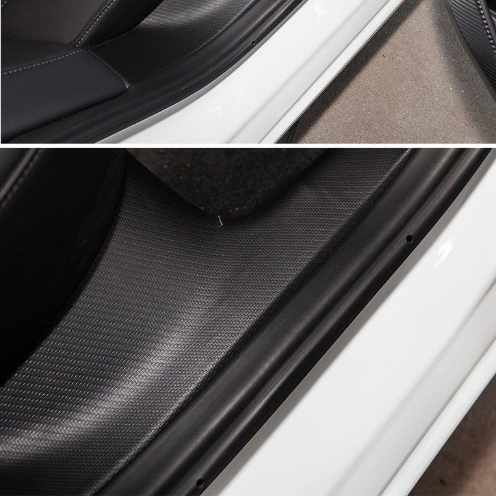 Leather Door Sill Protector Suitable for Tesla Model 3 2017-2023 - Tesery Official Store