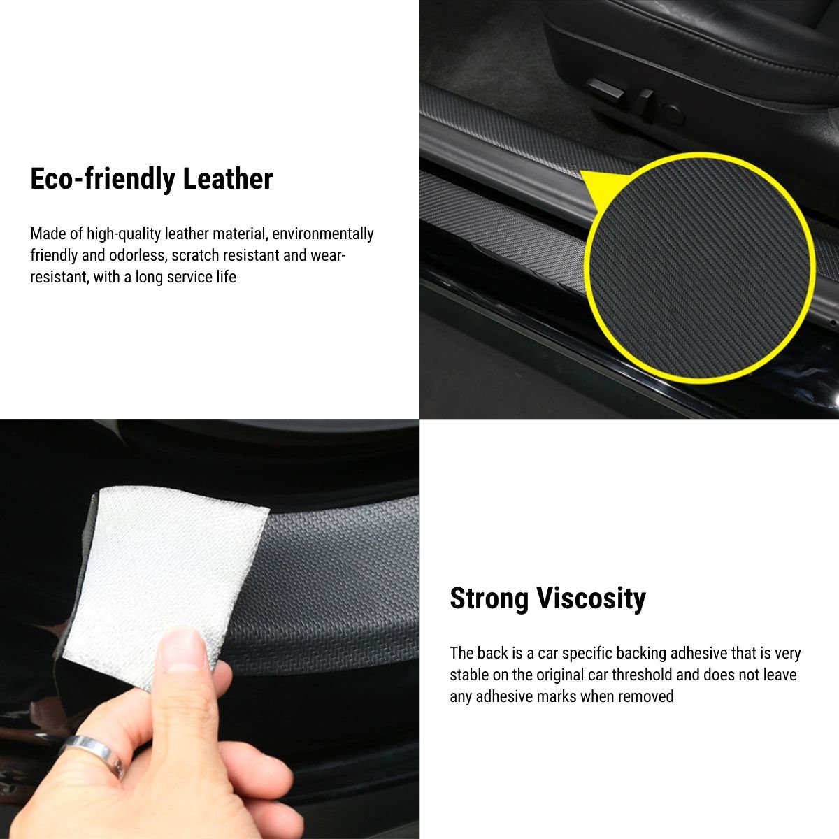 Leather Door Sill Protector Suitable for Tesla Model 3 2017-2023 - Tesery Official Store