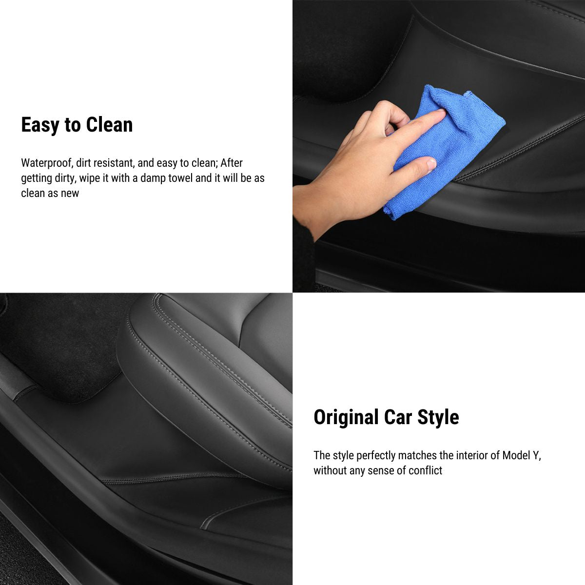 Leather Rear Door Sill Protector for Tesla Model Y 2020-2023 - Tesery Official Store