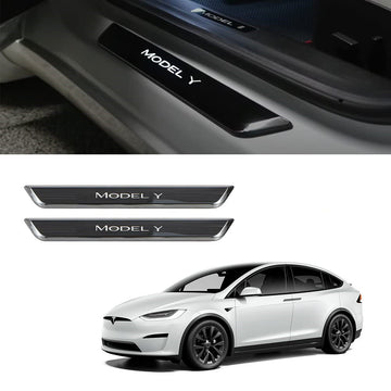 LED Illuminated Door Sill Protector Front Door for Model 3 / Y