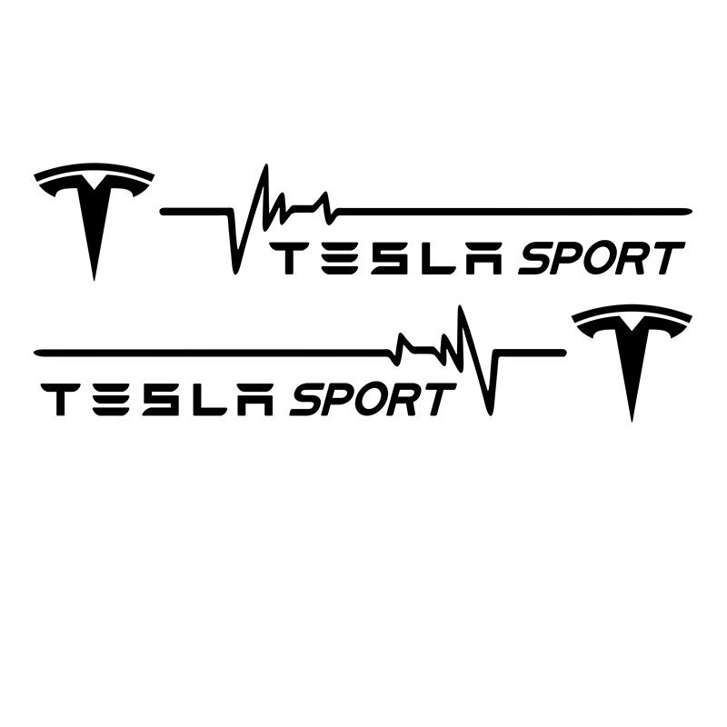 Matte Black OEM-Style Emblem Badge Sticker – For Tesla Model S – Letter Logo