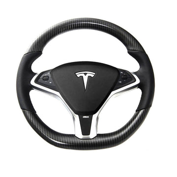 Volante de fibra de carbono mate para Tesla Model S 2012 - 2020 【Estilo 11】