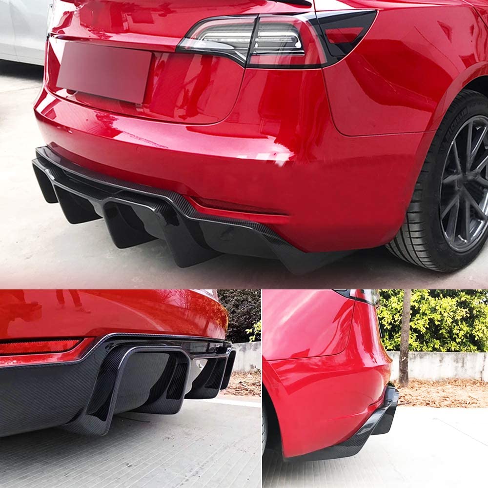 Model 3 Rear Diffuser Trunk Lip - Real Molded Carbon Fiber - Tesery Official Store