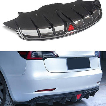Model 3 Rear Diffuser With Lights - Real Molded Carbon Fiber