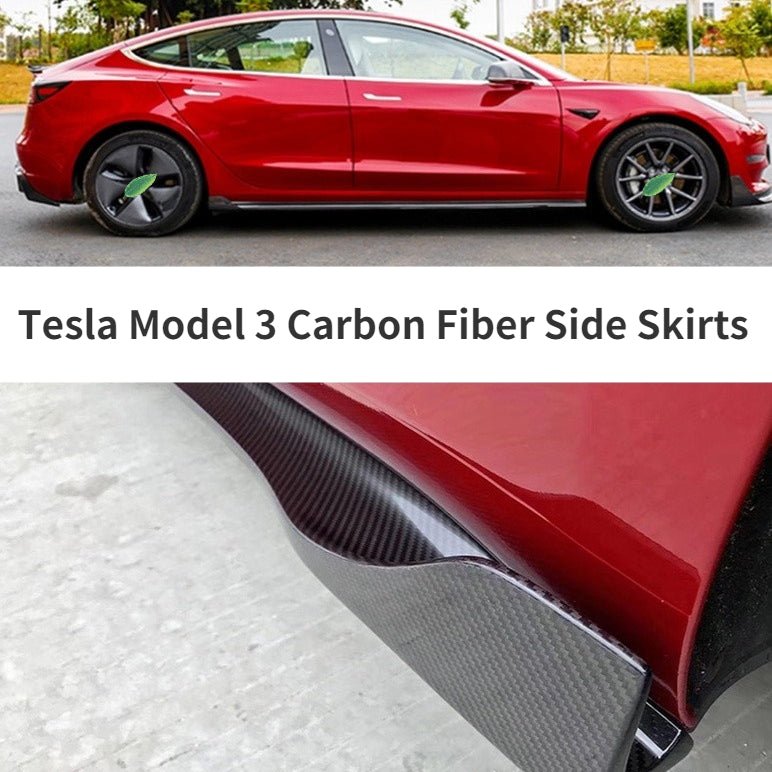 Model 3 Side Skirts V style - Real Molded Carbon Fiber - Tesery Official Store