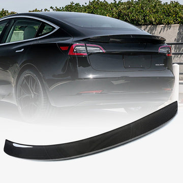 Aileron de coffre de style YG en fibre de carbone véritable adapté au modèle Tesla 3 2017-2022