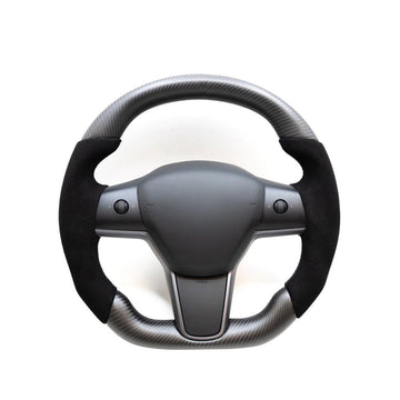 Model 3 / Y Alcantara Carbon Fiber Steering Wheel【Style 14】