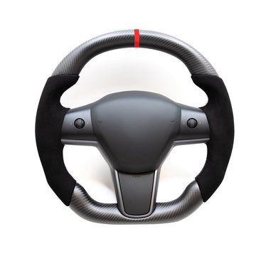 Model 3 / Y Alcantara Carbon Fiber Steering Wheel【Style 14】