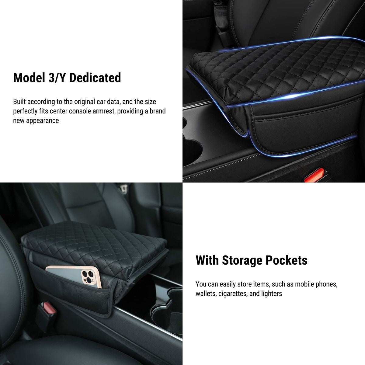 Model 3 / Y Armrest Cover - PU Leather - Tesery Official Store
