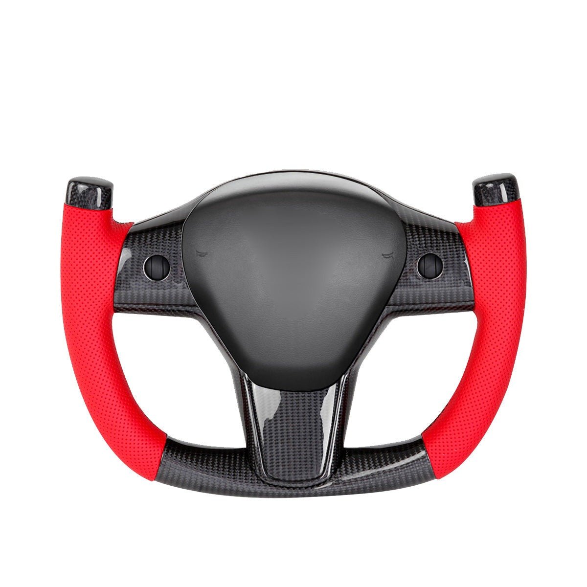 Model 3 / Y Carbon Fiber Leather Yoke Steering Wheel 【Style 26】 - Tesery Official Store