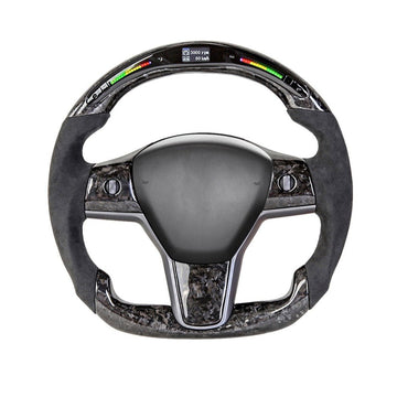Model 3 / Y LED Sport Alcantara Steering Wheel 【Style 32】