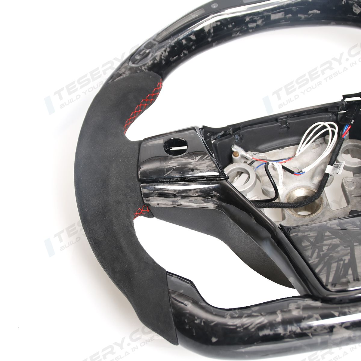 Model 3 / Y LED Sport Alcantara Steering Wheel 【Style 32】 - Tesery Official Store