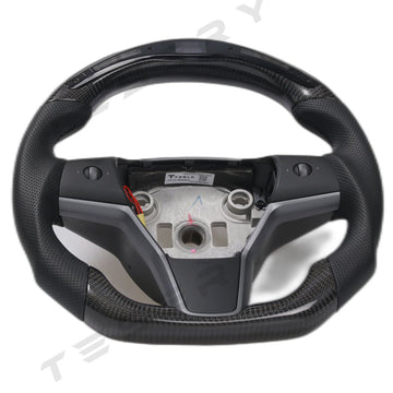 Model 3 / Y LED Sport Carbon Fiber Steering Wheel 【Style 4】