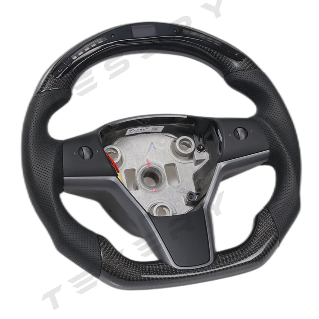 TESERY Sport Carbon Fiber Steering Wheel for Tesla Model 3 / Y【Style 25】