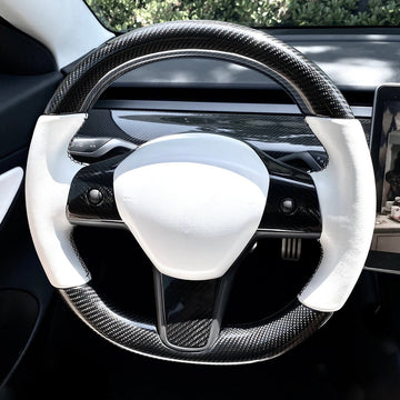 Model 3 / Y Round Carbon Fiber Steering wheel 【Style 11】