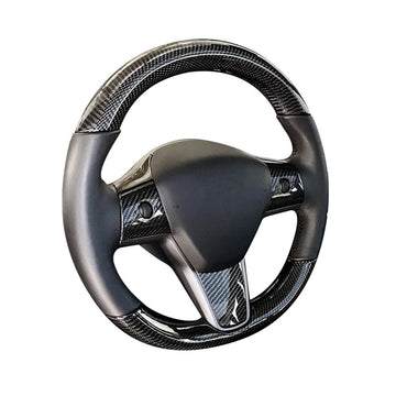 Modelo 3 / Y volante redondo de fibra de carbono 【Estilo 30】