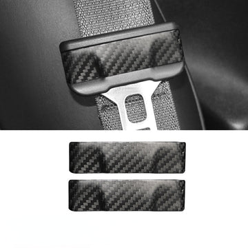 Sitzgurtschnallen-Abdeckung aus Echtkohlefaser (2 Stück), geeignet für Tesla Model 3/Y 2017-2021
