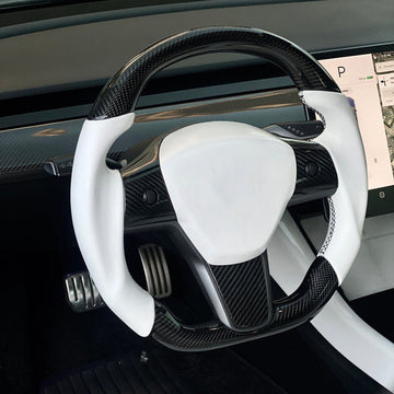 Model 3 / Y Sport Round Carbon Fiber Steering wheel 【Style 12】