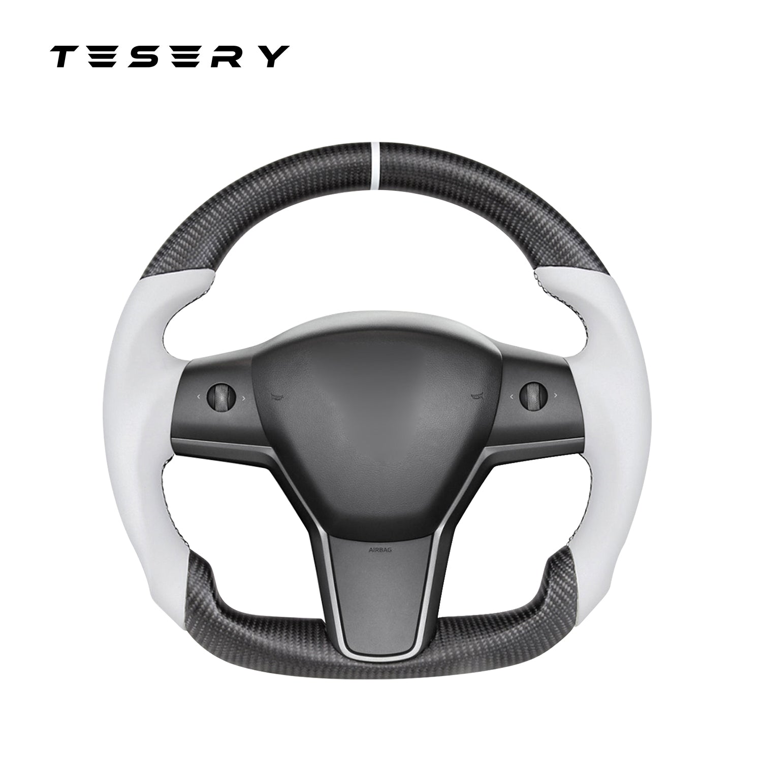 Model 3 / Y Sport Round Carbon Fiber Steering wheel 【Style 41】 - Tesery Official Store