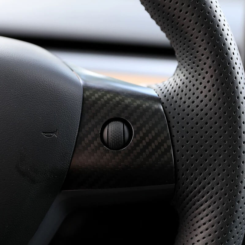 Model 3 / Y Steering Wheel Middle Trim Cover - Carbon Fiber Interior Mods - Tesery Official Store