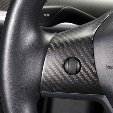 Model 3 / Y Steering Wheel Middle Trim Cover - Carbon Fiber Interior Mods