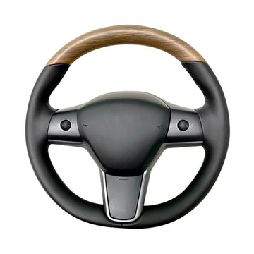 Model 3 / Y Wood Leather Standard Steering Wheel【Style 21】