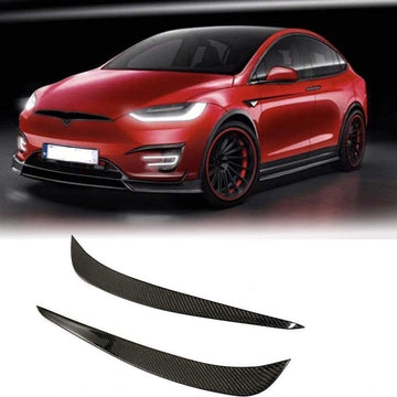 Becquet de pare-chocs avant en Fiber de carbone REVOZPORT Style pour Tesla Model X 2016-2022