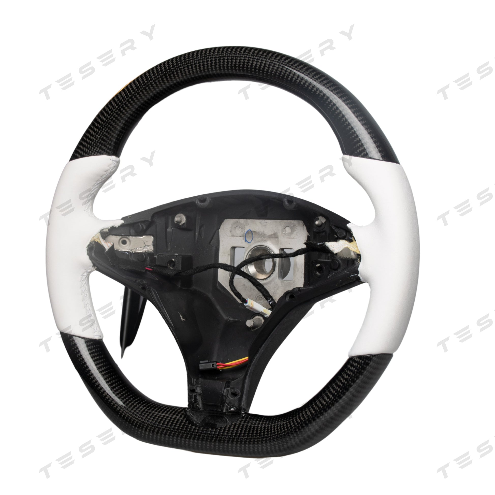 Model X / S Round Carbon Fiber Yoke Steering Wheel 2016-2020【Style 9】 - Tesery Official Store