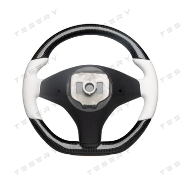 Model X / S Round Carbon Fiber Yoke Steering Wheel 2016-2020【Style 9】