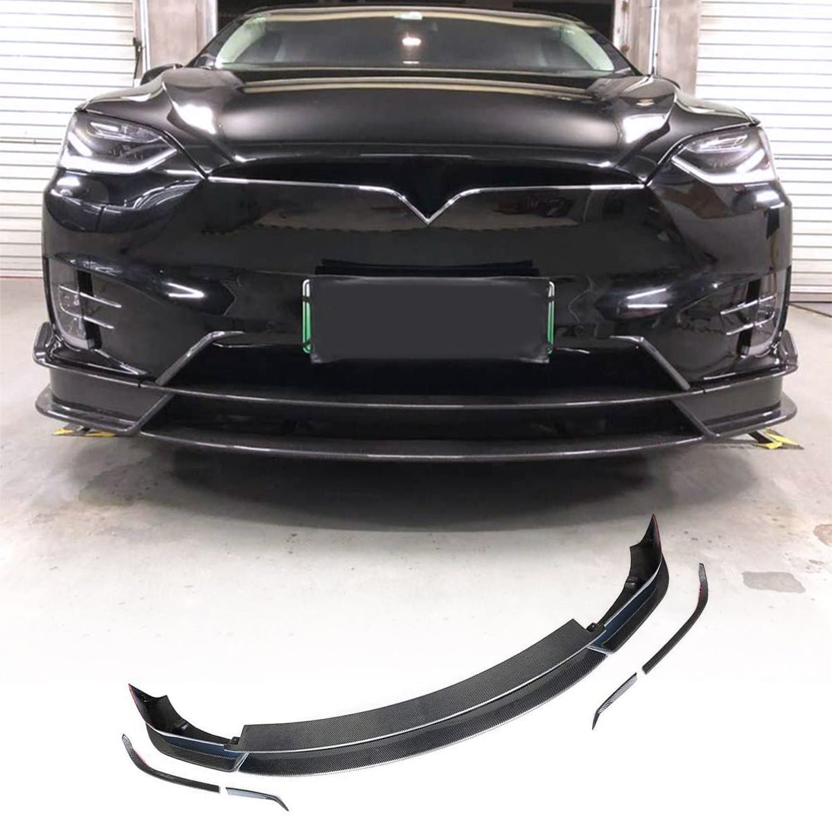 Model X Spoiler Front Lip - Rear Molded Carbon Fiber - Tesery Official Store