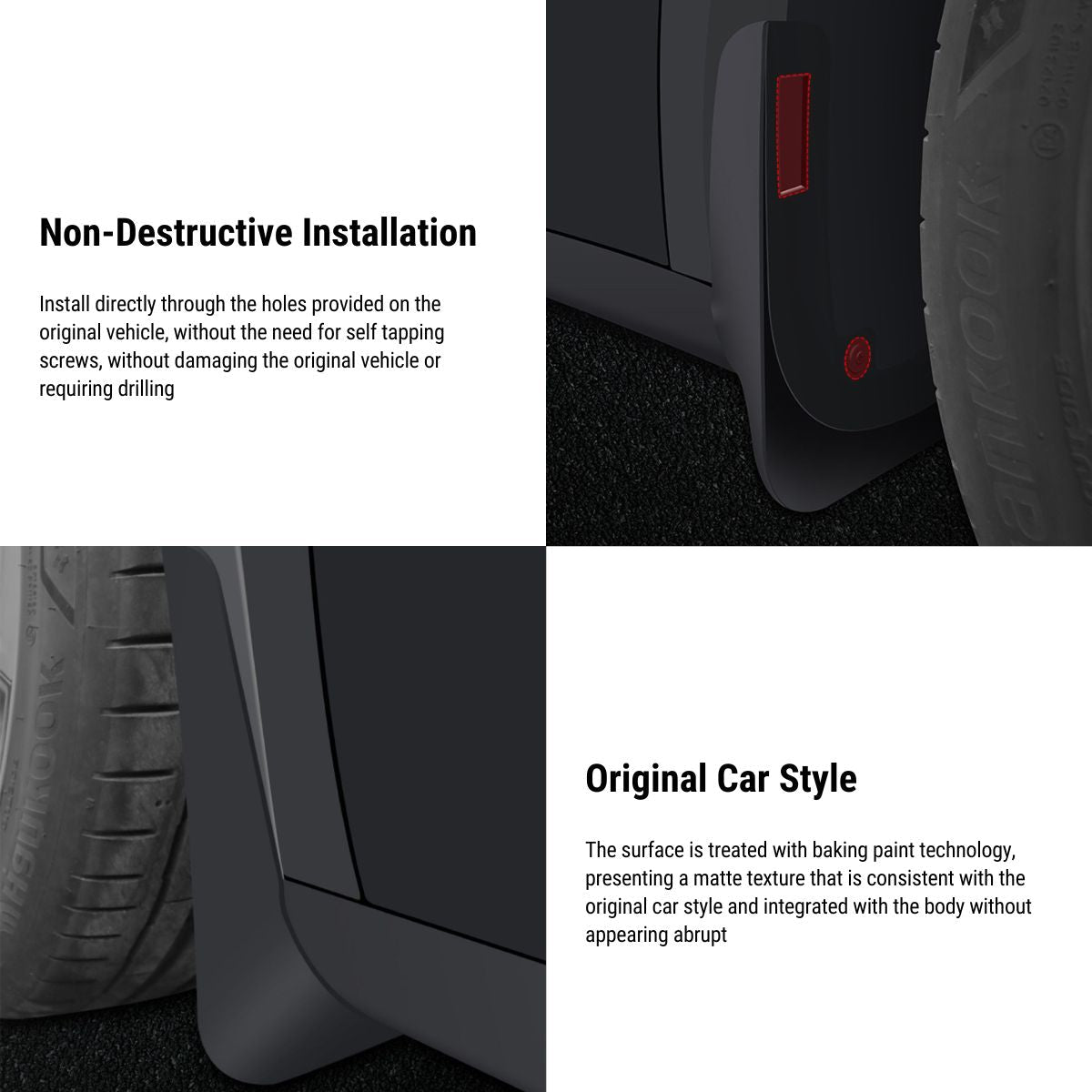 Tesla Model Y No Drilling Required Mud Flaps