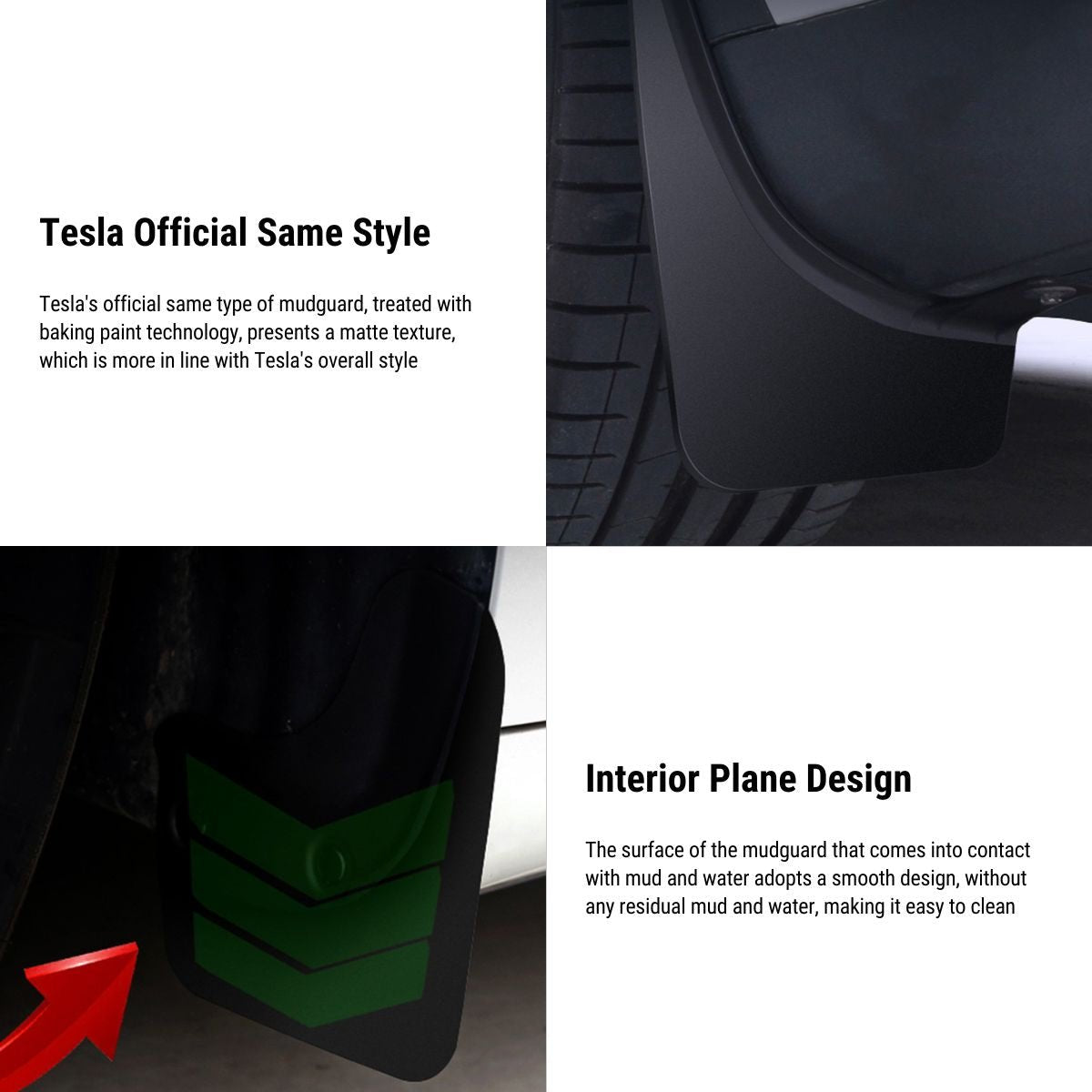 Mudflaps Kit for Tesla Model 3 2017-203.10 / Model Y 2020-2024（Tesla official version）4pcs - Tesery Official Store