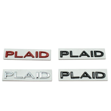Plaid Letter Logo sticker for Tesla Model 3/Y/X/S